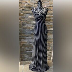 Velvet Torch Striped Maxi Dress